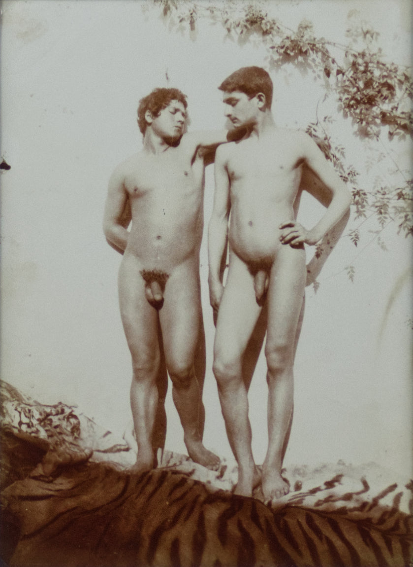 Wilhelm Von Gloeden - Two boys nudes with tiger skin